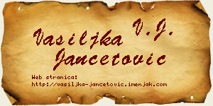 Vasiljka Jančetović vizit kartica